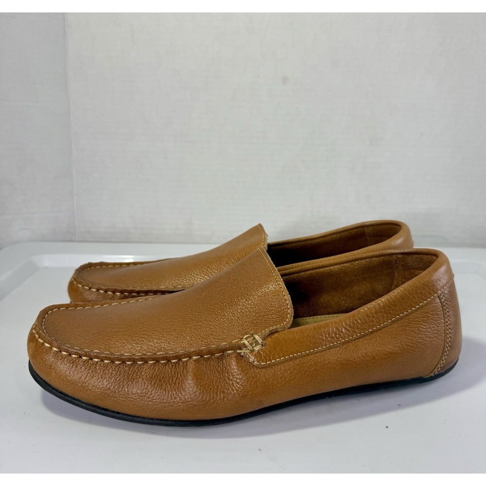 Nordstrom Rack Mens Driving Loafers 9M Brown Leather Round Toe Slip On Shoes